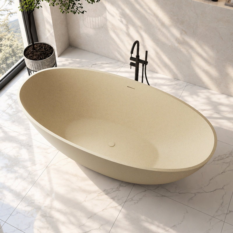 x 29.53'' Freestanding Soaking Solid Surface Bathtub