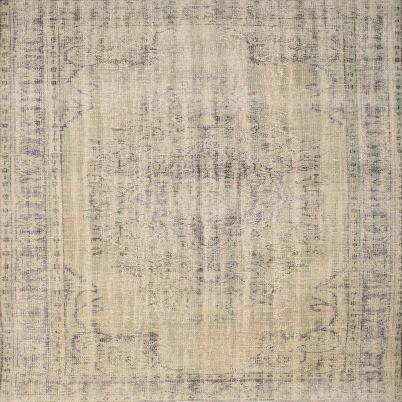 Tapis contemporain gris clair / brun, Carré 4 pi