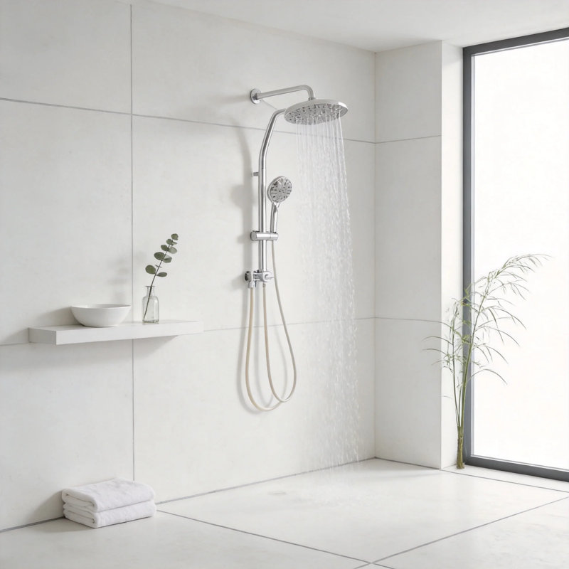 Système de douche complet en chrome
