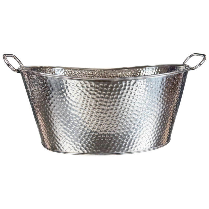  Stainless Steel Hammered Beverage Tub Multi-purpose Ice Bucket