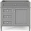 Meuble-lavabo 36 po, rangement moderne avec 2 tiroirs et tiroir basculant. Structure en bois massif. Gris. Glissières de tiroir en métal lisse de 33 po H x 18 po, amplement d'espace de rangement. Conception exquise. Assemblage facile-1767790309-1767790315