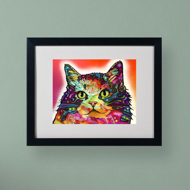 " Ragamuffin " by Dean Russo, 16" H x 20" W x 0.5" D, Black Framed, White