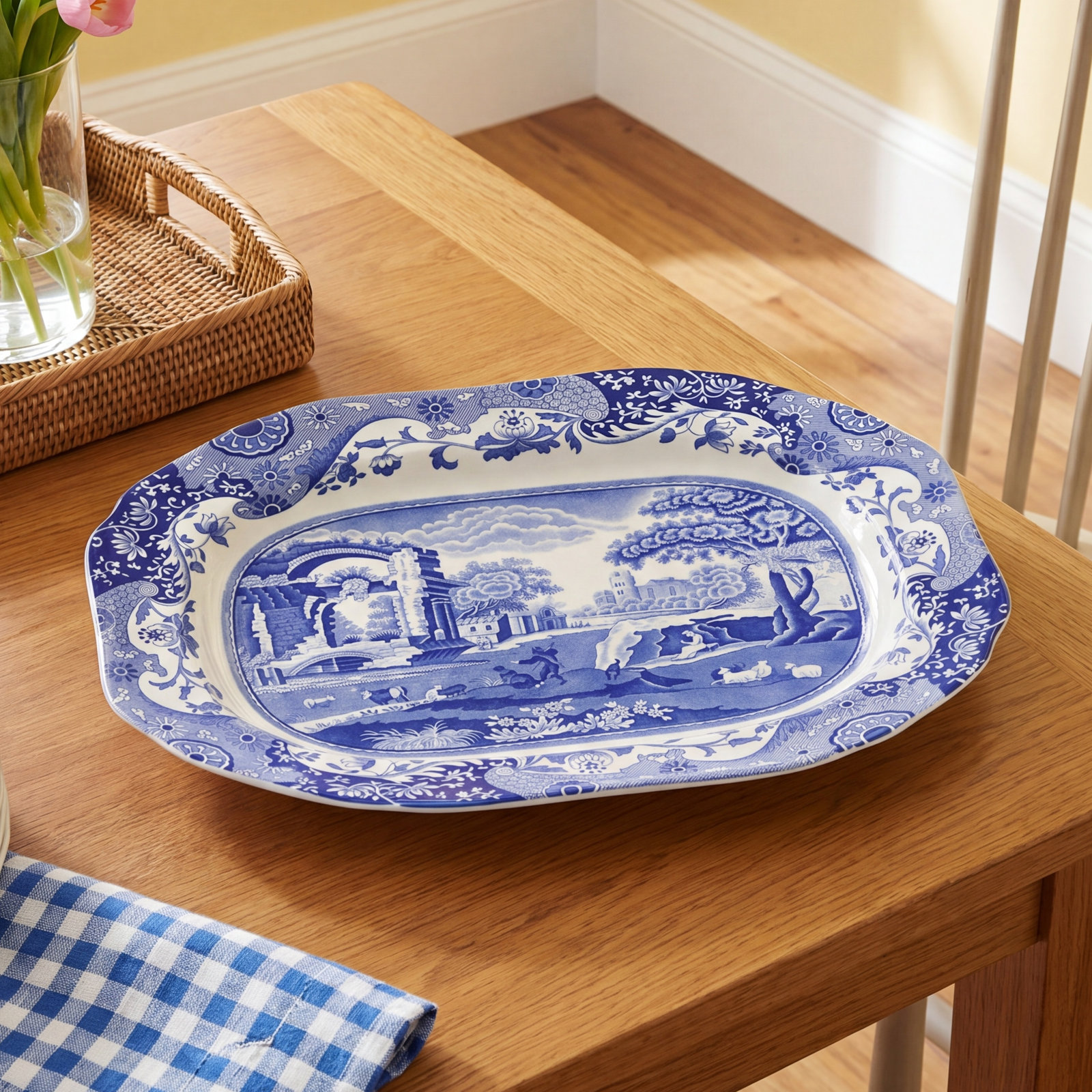 Blue Italian Oval Platter