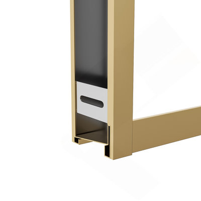 48"W× 76"H Triple Bypass Sliding Shower Door With 5/16 In. (8Mm) Clear Glass In Gold, Stainless Steel Frame