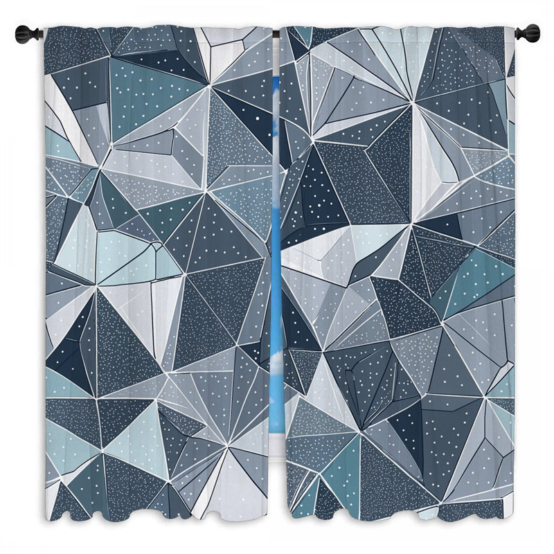 Rideaux géométriques abstraits à motif géométrique - 2 panneaux, L 40 po x L 52 po