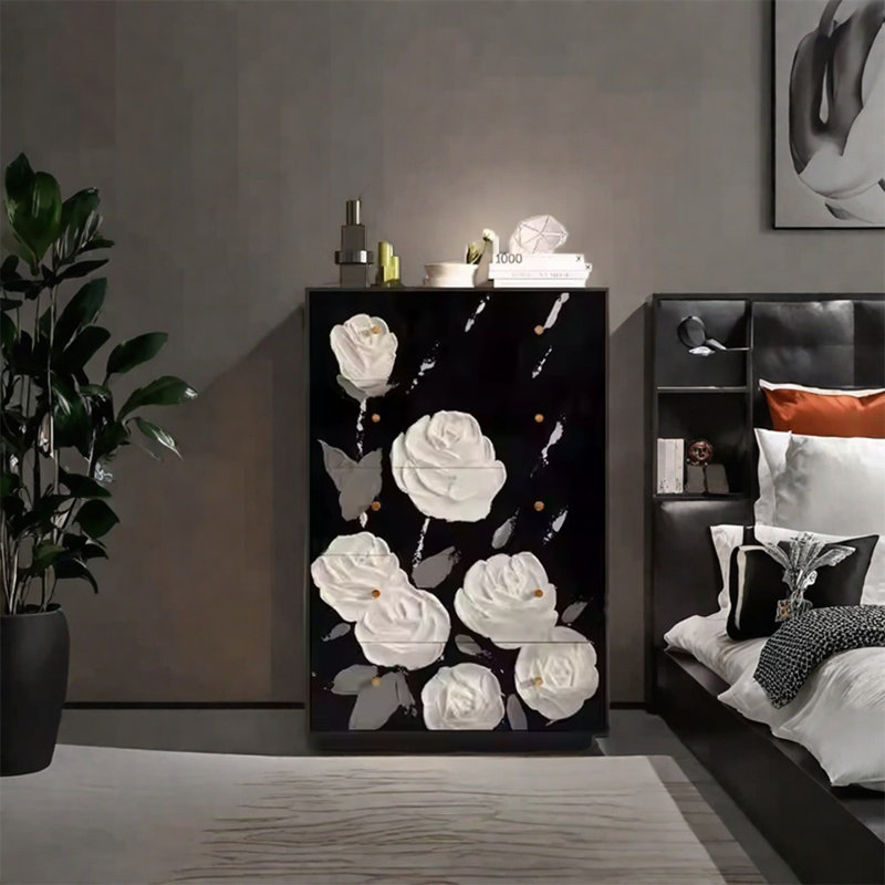 Armoire de rangement en pin avec tiroirs lisses
