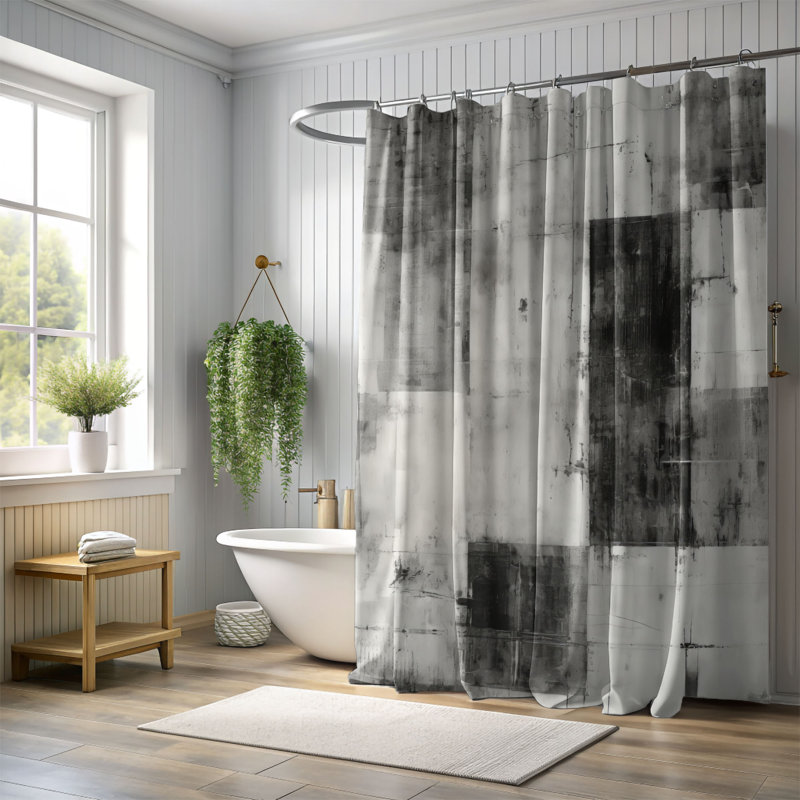 Plaid Patina - Rideau de douche Premium, H 74 po x l 71 po