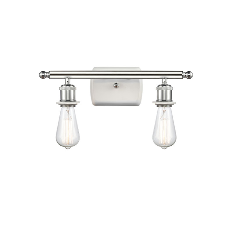 Orrington 2 - Light Dimmable Vanity Light, No Bulb Included, White and Polished Chrome