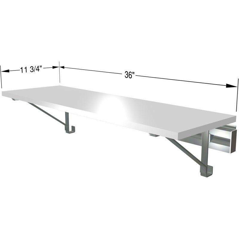 Single Wall Mounted Closet Shelf (SHELF ONLY - no hang), White, 8.75" x 36" x 12.25"
