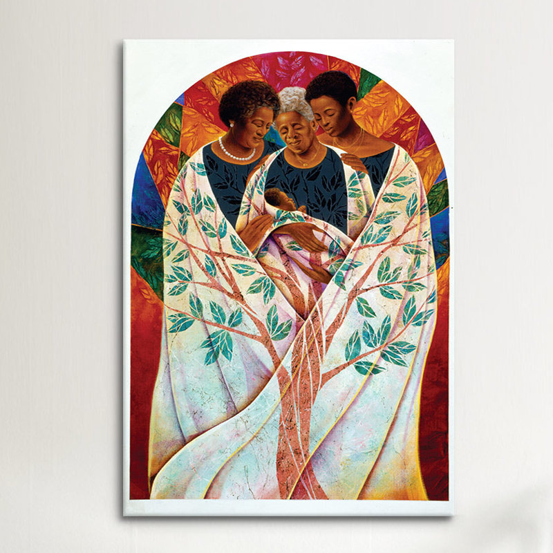 «Family Tree» par Keith Mallett, impression sur toile, H 18 po x l 12 po x P 1,5 po, Toile tendue, Pas de tapis