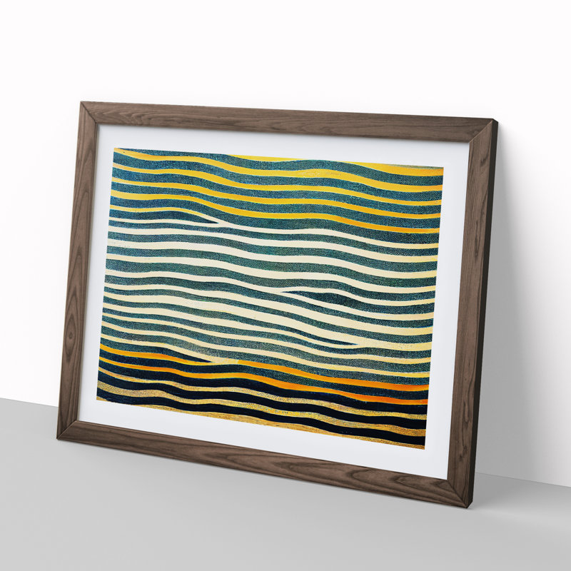 Blessed Modern Abstract Art - Framed Print, 25cm H x 34cm W x 2cm D, Walnut