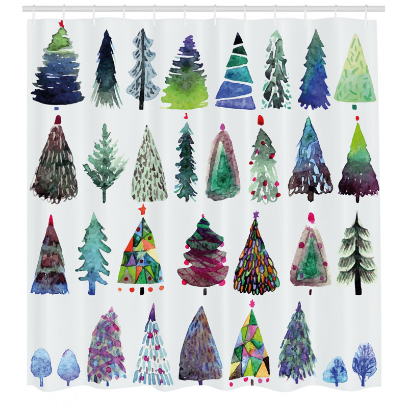 Mixed Shower Curtain with Hooks Included, 70" H x 69" W