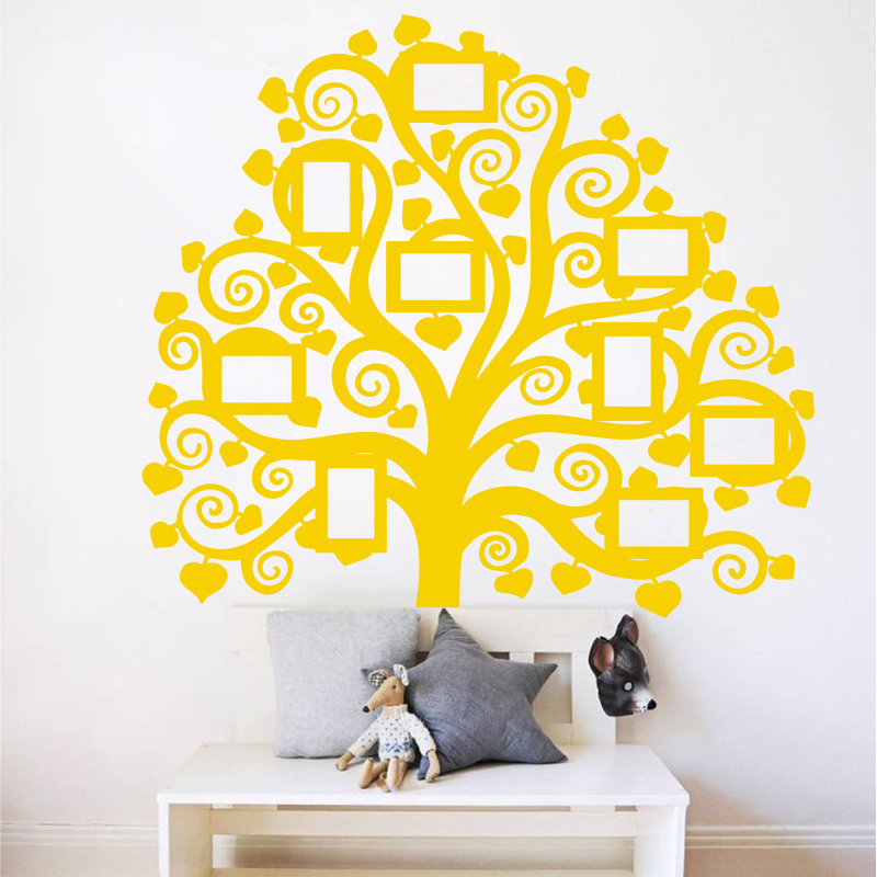 Décalcomanie murale images arbre familial, Jaune clair
