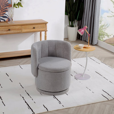 Fauteuil à dossier pivotant à 360 degrés avec espace de rangement, idéal pour la chambre à coucher et le salon