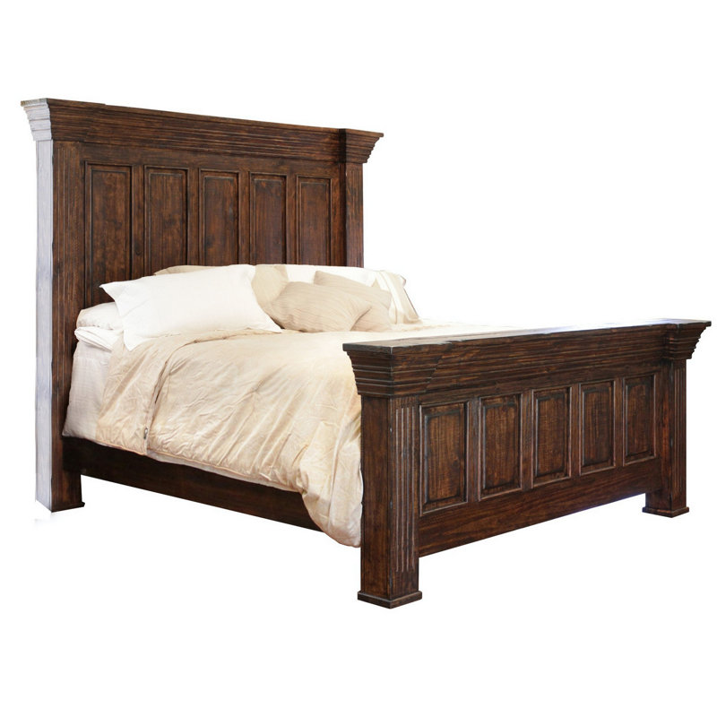 Lit standard en bois massif Ireanna, Brun, Grand