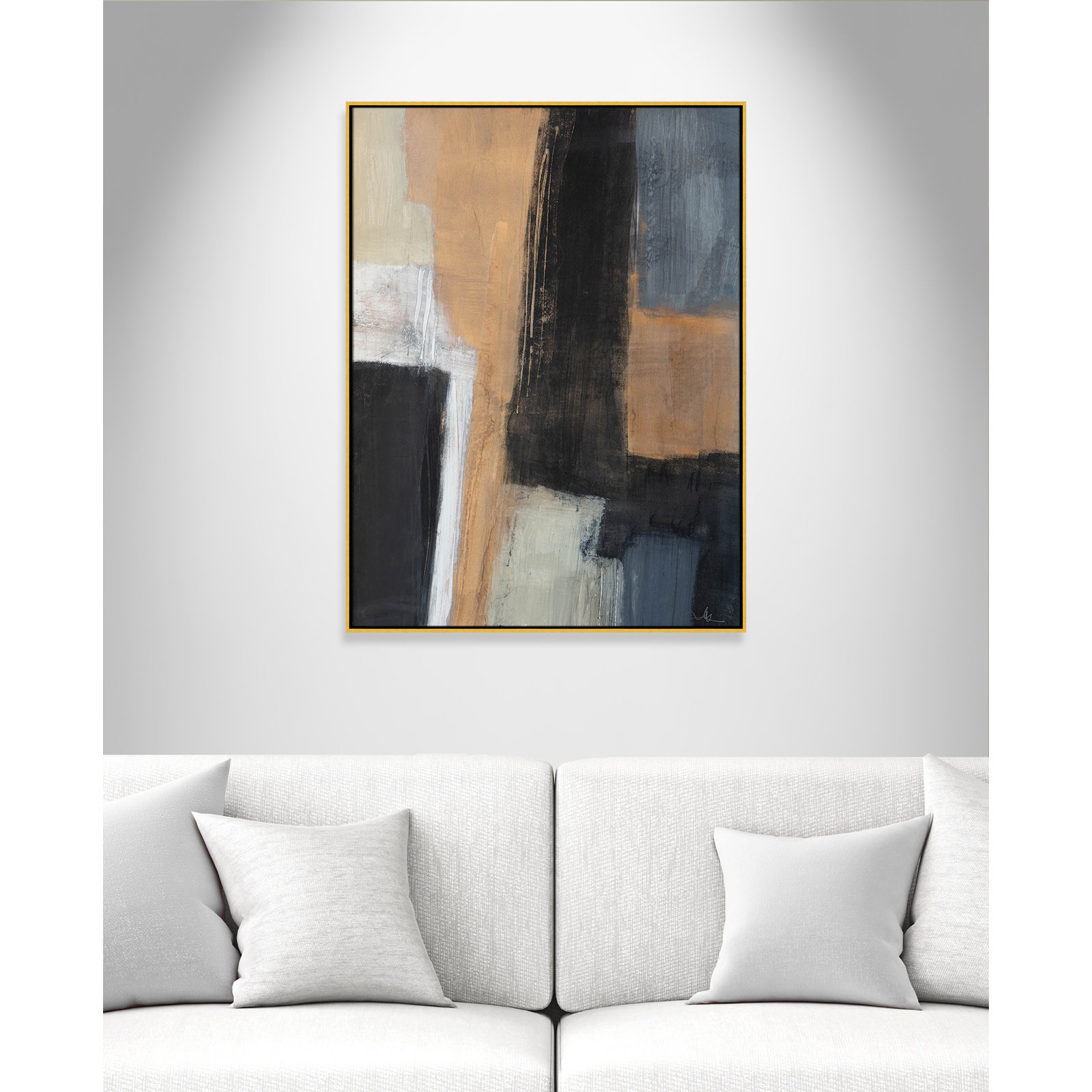 Calderon "Metallic Slate I" Print, Gold, 49.5" H x 37.5" W x 2" D