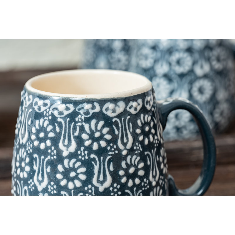 Hand Painted Ceramic Ceramic Coffee Mug, Gray