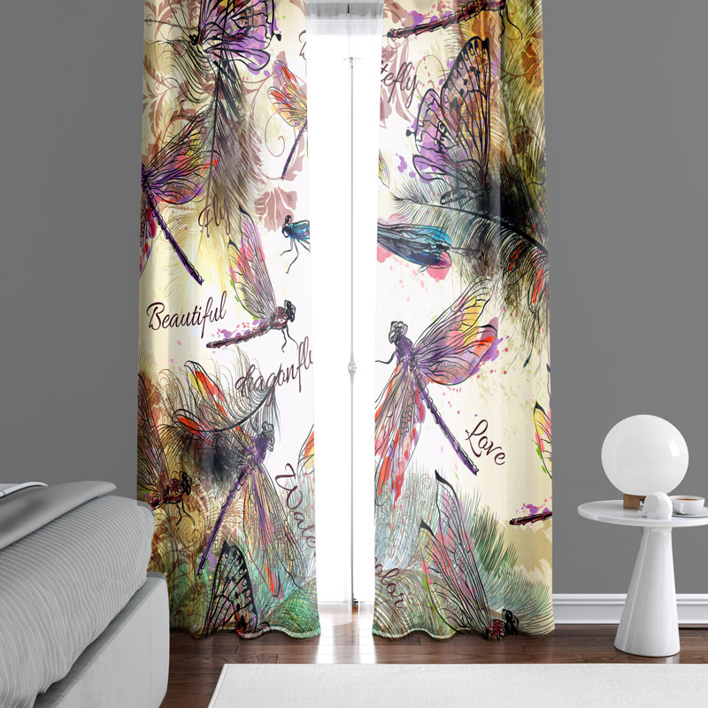 Paire de rideaux semi-transparents avec passe-tringle Boho, L 20 po x L 52 po