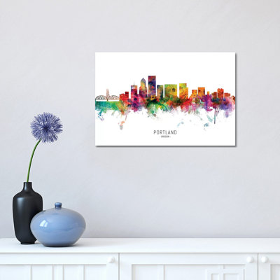 " Portland Oregon Skyline " by Michael Tompsett Painting Print