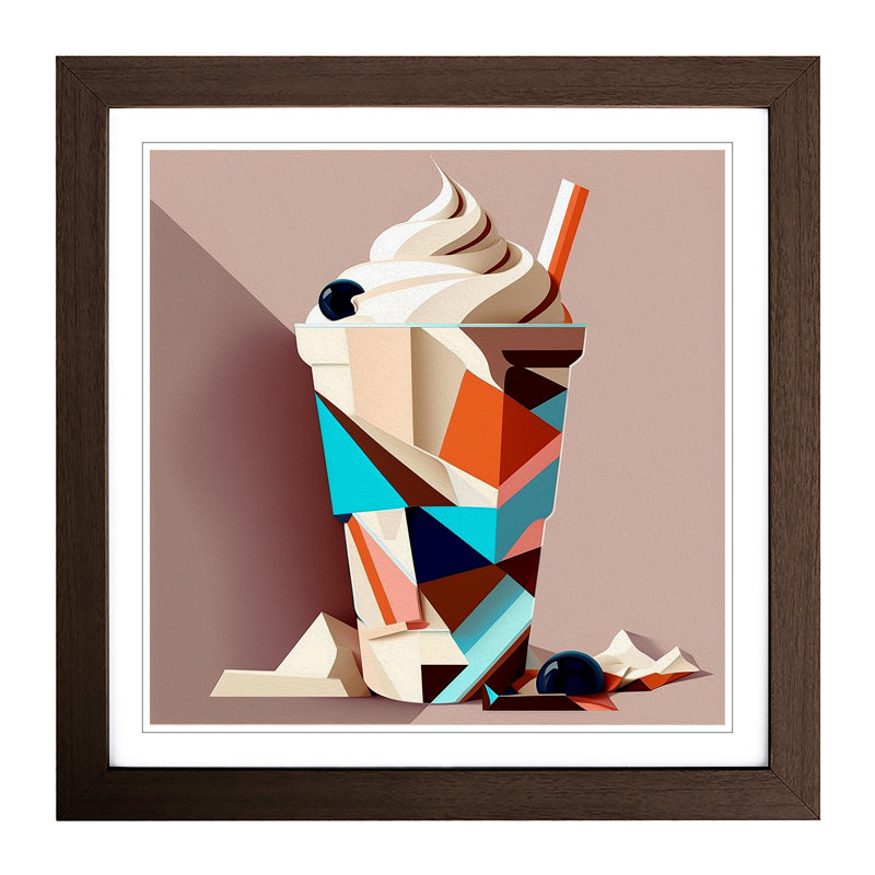 Milkshake Cubism - Framed Print, Walnut