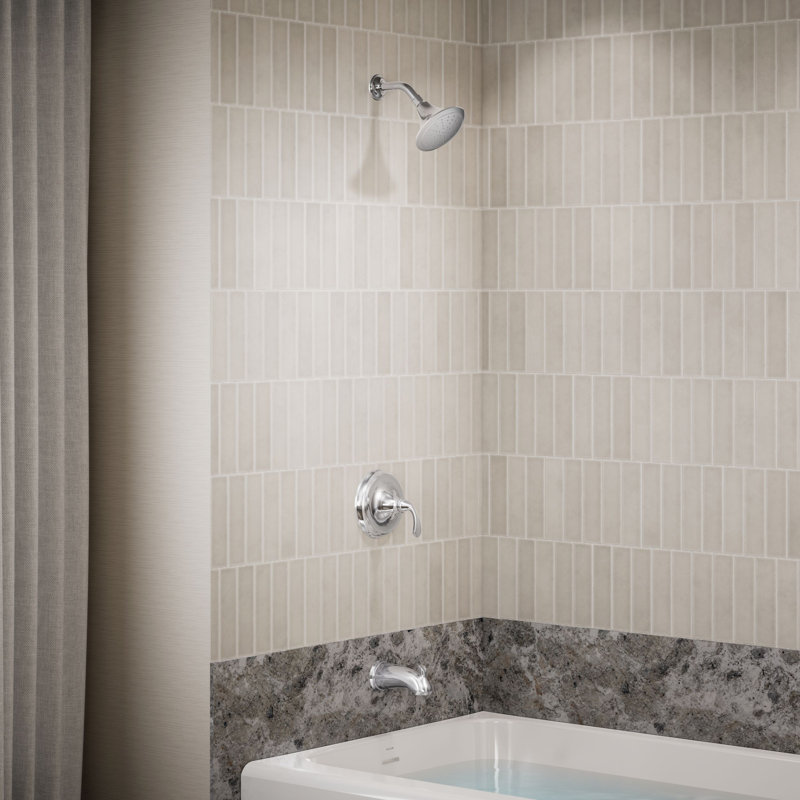 Garniture de baignoire et douche Forte Rite-Temp avec bec Npt et pomme de douche 1,75 GPM, Chrome poli