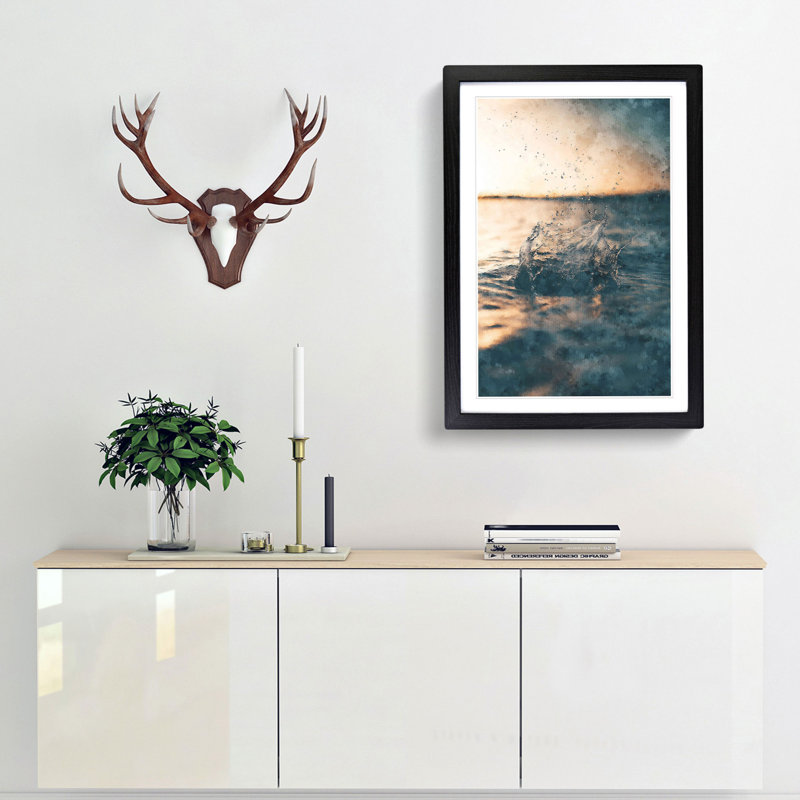 Make a Splash - Picture Frame Painting Print, 45cm H x 33cm W x 2cm D, Black Framed