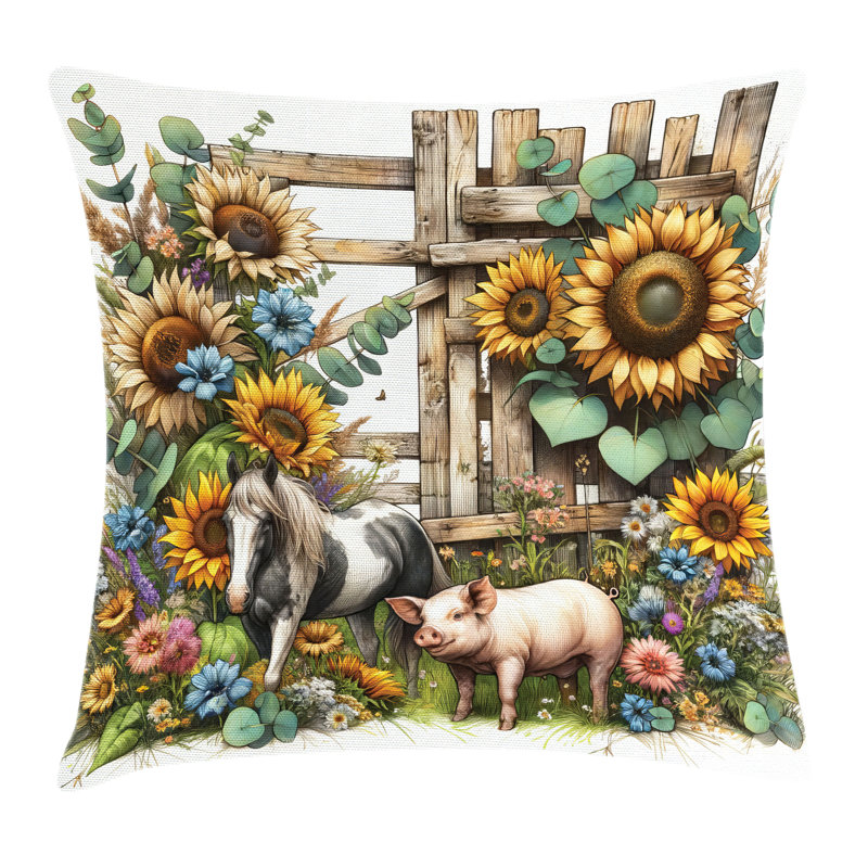  Rustic Pillow Cover, 16"H x 16"W, Square