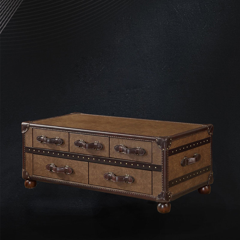 Table basse avec tiroirs Vintage