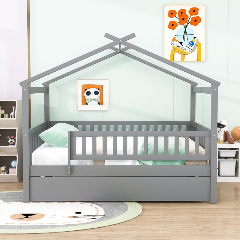 Iakup Kids Full with Trundle, Gray