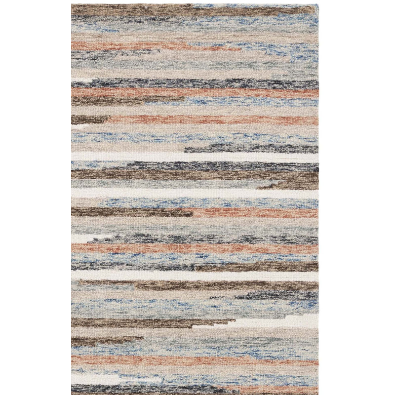Ebony 778 Hand Tufted Wool/Cotton Abstract Rug in Rust/Beige, Rectangle 4' x 6'