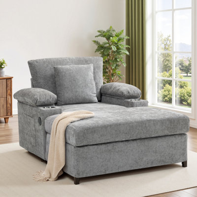 Chaise Lounge Chair Oversized Upholstered Sofa Bed, Sleeper Couch Reading Chairs For Living Room, Bedroom, Apartment