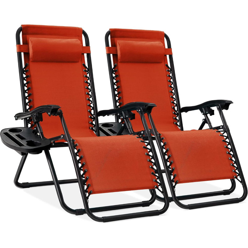 Fauteuil inclinable Sou Zero Gravity avec coussin, Orange
