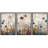 Vibrant Wildflower "Rustic Wildflowers Floral Artwork, Neutral Botanical Living Room Wall Pictures, 3 Pieces Canvas Giclee Print Wall Art" 16"x24"x3 pcs, 24"x36"x3 pcs-110789464-110789465