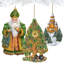 3 Piece Irish-Inspired Santa Wooden Ornaments