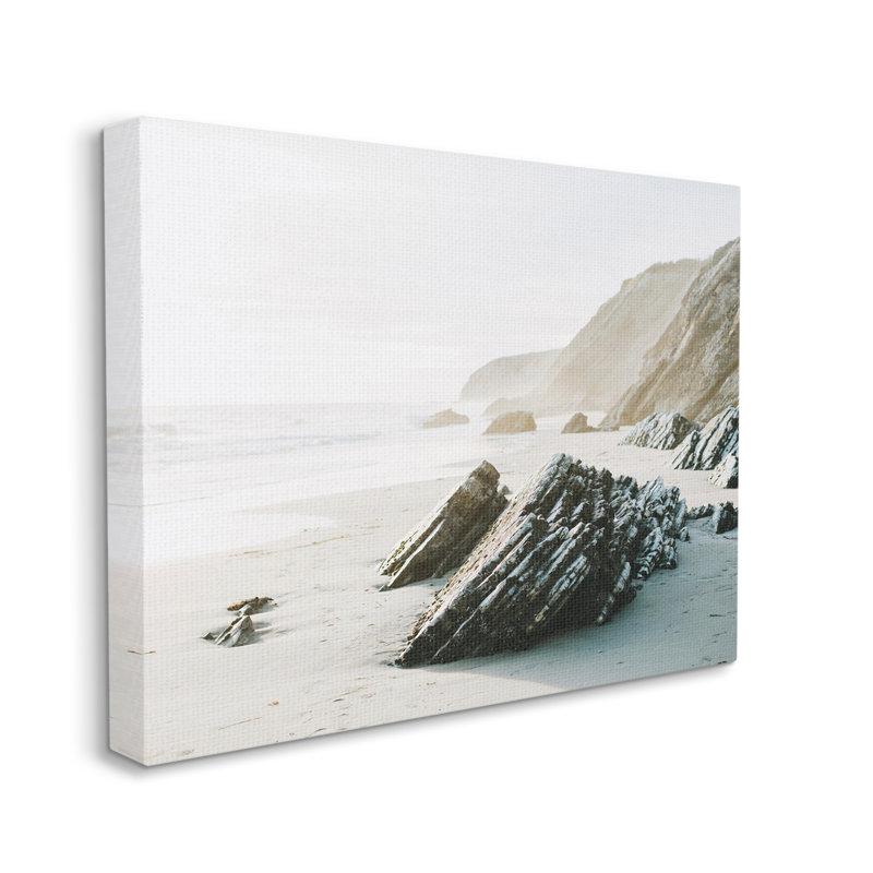 Au-448-Toile Rocky Beach Cliff Sandy Shoreline On Canvas par Krista Broadway, photographie, H 16 po x l 20 po x P 1,5 po