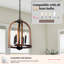 Lustres suspendus en bois brun à 4 lumières Farmhouse avec base de style bougie E12 pour le salon sans ampoules incluses