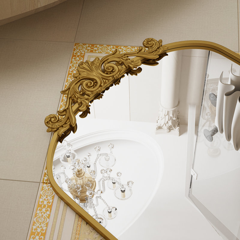 Arch Wall Mirror, 38" x 24", Gold