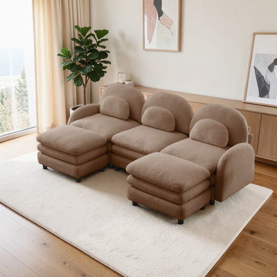 Canapé 3 places en tissu Wildy Teddy