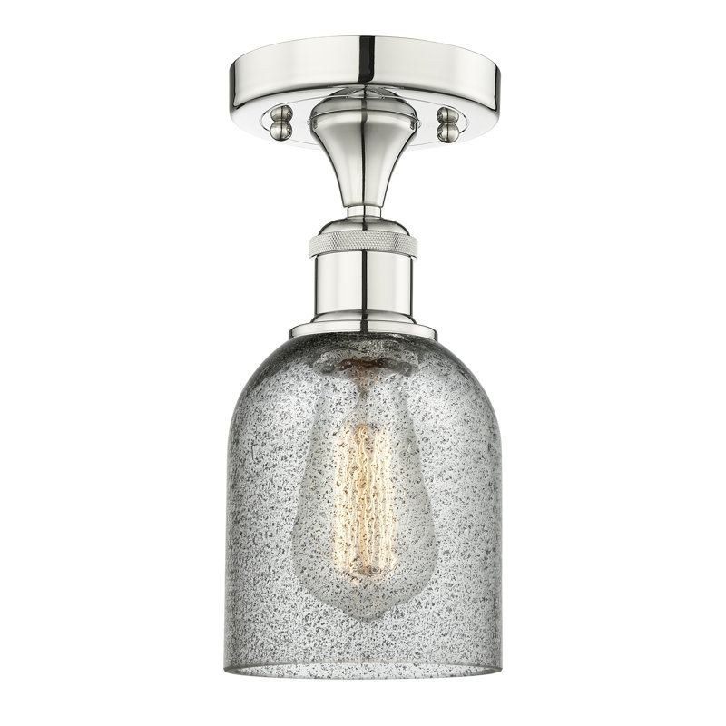Plafonnier semi-encastré Losurdo, Nickel poli, Gris anthracite