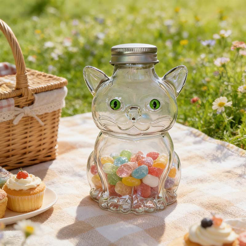 Mignonne bouteille d'eau en verre avec couvercle en métal