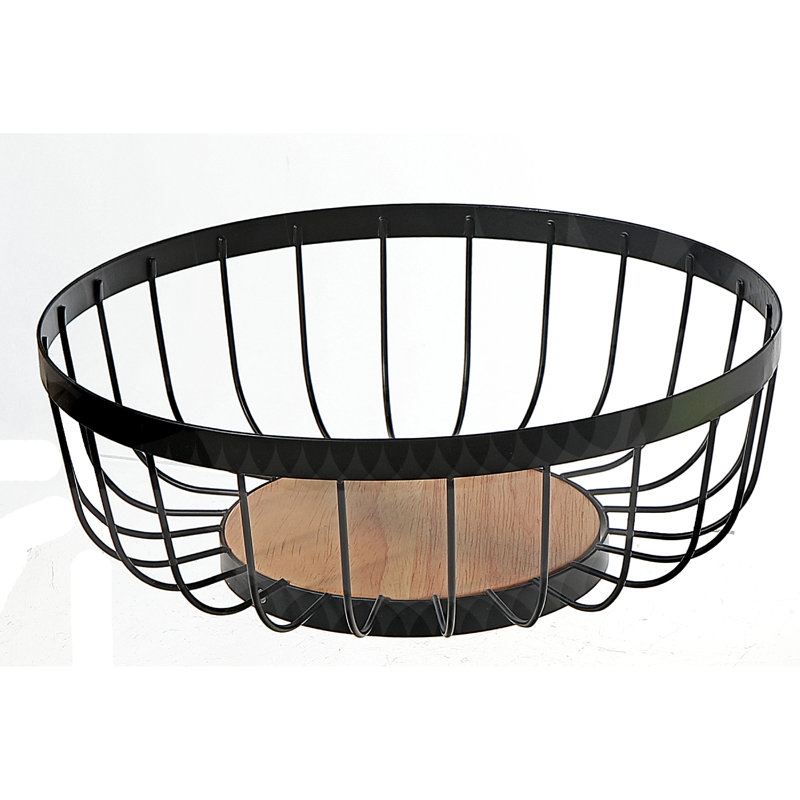 Panier à fruits avec fond en bois d'hévéa