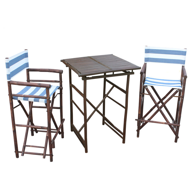 Gupton 2 - Person Patio Dining Set with Square Table, Blue