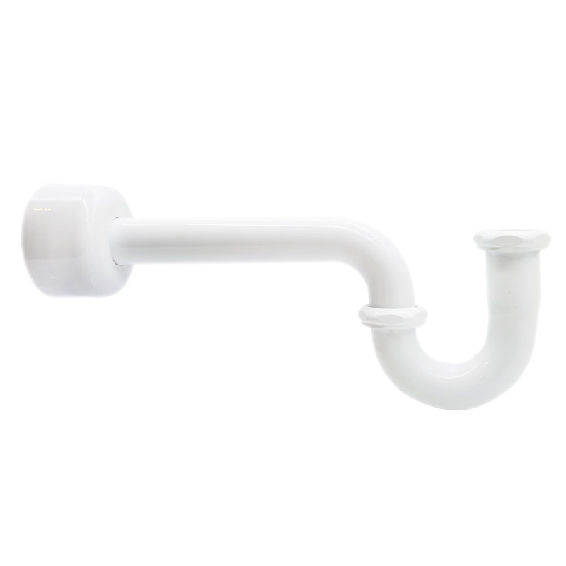 1.25" P-Trap with Box Flange, Blanc thermolaqué