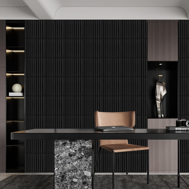 Paquet de 30 panneaux muraux 3D pour la décoration murale intérieure, panneaux muraux diamant moderne, panneaux décoratifs 11,8 po x 11,8 po grain de bois noir pour fond de chambre à coucher de salle de jeu