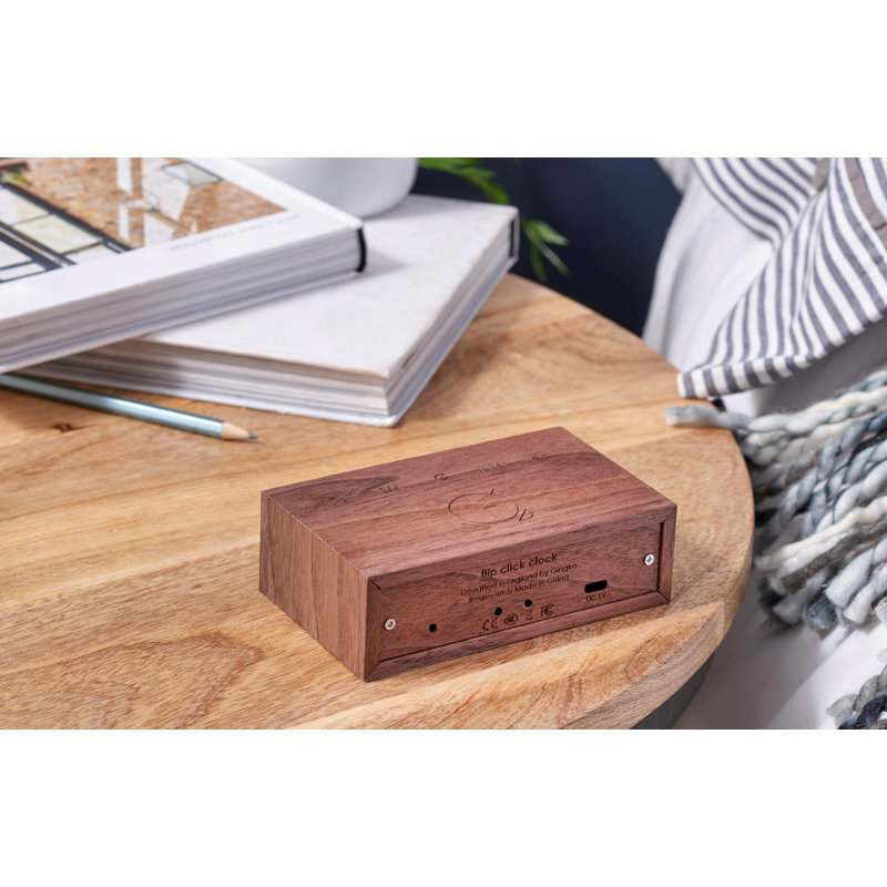 Digital Manufactured Wood Electric Alarm Tabletop Clock, Walnut