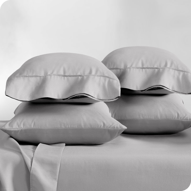 Ultra-Soft Microfiber Pillowcase, Light Gray, 4 King Pillowcases