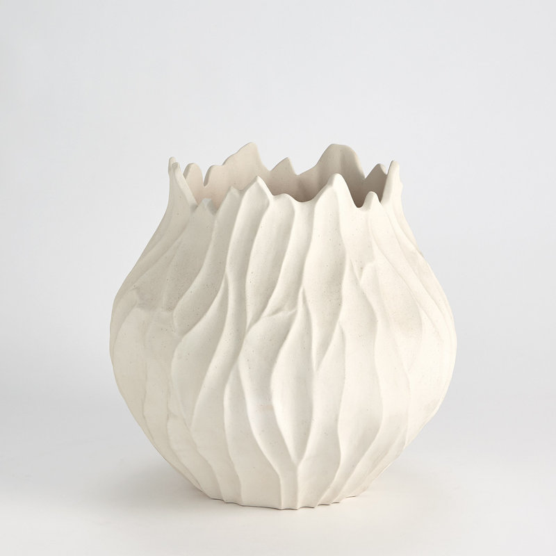 Bloom Vase-Matte White, 16.5" H x 18" W x 18" D