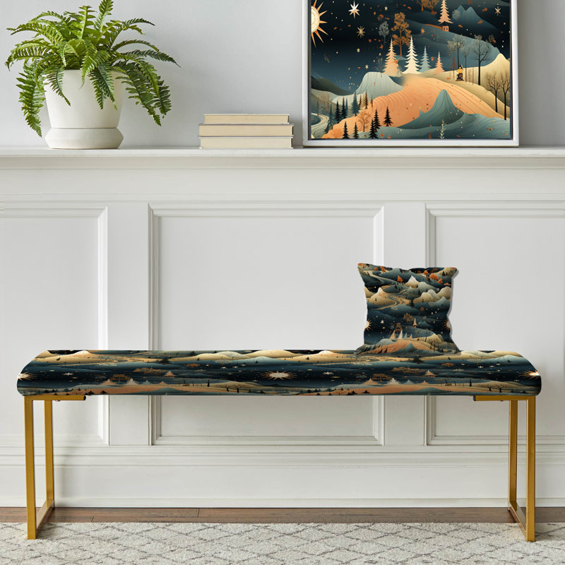 Sherrod - Banc tapissier abstrait doré