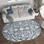 Tapis damassé bleu foncé Dania-947807084