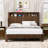 Full XL Size bed frame with storage headboard and built-in charging station-1540918188-1540918186